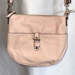 INC Concepts pink crossbody purse gold embellishments